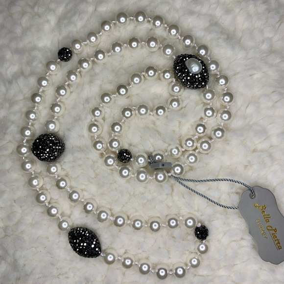 30IN Long Shell Pearl Sparkly Necklace NWT - Picture 4 of 9